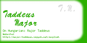 taddeus major business card